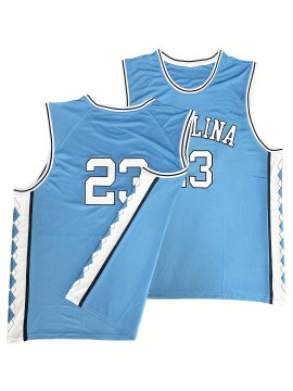 Boys' Basketball Jersey Vest, Blue And White Sports Polyester Breathable Training Vest, Suitable For Sports Teams, Casual Loose Sportswear, Suitable For Outdoor Activities, Running, Gatherings - Suitable For All Seasons
