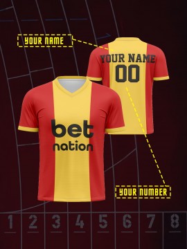 Customizable Youngsters' Soccer Jersey - V-Neck, Comfort Fit with Name & Number, Perfect for Sports & Casual Wear, Machine Washable, Football Shirt Tops, Outdoor Running