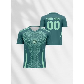 Comfortable Customizable V-Neck Soccer Shirt - Youngsters's Top with Personalized Name and Number for Sports & Casual Outdoor Running