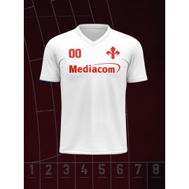 1pc Customizable Soccer Jersey for Kids - Personalized Name & Number, V-Neck, Polyester, Knit Fabric, All-Season Sports & Casual Top for Boys & Girls, Preppy Street Style, Medium Stretch, Regular Fit