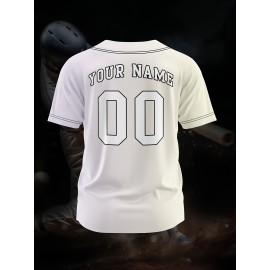 Customizable Youngsters' Baseball Jersey - Personalized Name & Number, Light Purple to White Gradient Design, Breathable Polyester, Perfect for Sports Training, Parties & Casual Wear, Youth Sports Apparel | Outdoor Activity Shirt | Durable Sports Jersey