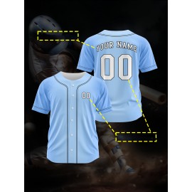 Customizable Youngsters' Baseball Jersey - Personalized Name & Number, Light Purple to White Gradient Design, Breathable Polyester, Perfect for Sports Training, Parties & Casual Wear, Youth Sports Apparel | Outdoor Activity Shirt | Durable Sports Jersey