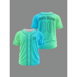 Customizable Youngsters' Baseball Jersey - Personalized Name & Number, Light Purple to White Gradient Design, Breathable Polyester, Perfect for Sports Training, Parties & Casual Wear, Youth Sports Apparel | Outdoor Activity Shirt | Durable Sports Jersey