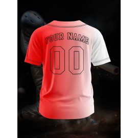 Customizable Youngsters' Baseball Jersey - Personalized Name & Number, Light Purple to White Gradient Design, Breathable Polyester, Perfect for Sports Training, Parties & Casual Wear, Youth Sports Apparel | Outdoor Activity Shirt | Durable Sports Jersey