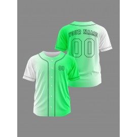 Customizable Youngsters' Baseball Jersey - Personalized Name & Number, Light Purple to White Gradient Design, Breathable Polyester, Perfect for Sports Training, Parties & Casual Wear, Youth Sports Apparel | Outdoor Activity Shirt | Durable Sports Jersey