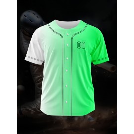 Customizable Youngsters' Baseball Jersey - Personalized Name & Number, Light Purple to White Gradient Design, Breathable Polyester, Perfect for Sports Training, Parties & Casual Wear, Youth Sports Apparel | Outdoor Activity Shirt | Durable Sports Jersey