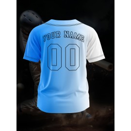 Customizable Youngsters' Baseball Jersey - Personalized Name & Number, Light Purple to White Gradient Design, Breathable Polyester, Perfect for Sports Training, Parties & Casual Wear, Youth Sports Apparel | Outdoor Activity Shirt | Durable Sports Jersey