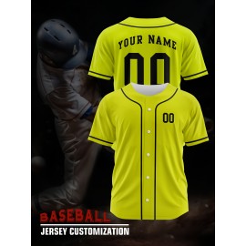 [Polyester Jersey] 100% Polyester Customizable Youngsters Baseball Jersey | Breathable & Washable, All-Over Print, Loose Fit, Sports & Casual Style for Boys & Girls | Perfect for Parties, Beach, Festive Occasions, Party Attire|Sporty Outfit