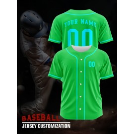 [Polyester Jersey] 100% Polyester Customizable Youngsters Baseball Jersey | Breathable & Washable, All-Over Print, Loose Fit, Sports & Casual Style for Boys & Girls | Perfect for Parties, Beach, Festive Occasions, Party Attire|Sporty Outfit