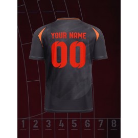 Customizable Youngsters' V-Neck Soccer Jersey - Breathable Polyester, Machine Washable, Perfect for Sports & Casual Wear,, All-Season Comfort Fit with Personalized Name & Number Design