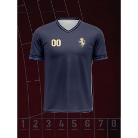 Customizable V-Neck Youngsters's Soccer Shirt - Comfortable Fit, Sports & Casual Outdoor Running Top with Personalized Name and Number