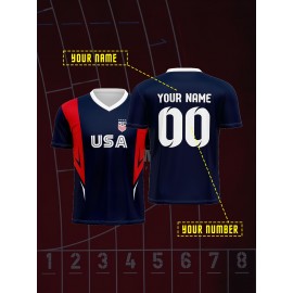 Customizable Youngsters' Soccer Jersey - V-Neck, Comfort Fit with Name & Number, Perfect for Sports & Casual Wear