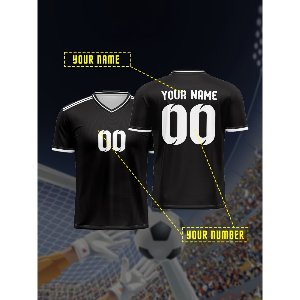 [Football Shirt] Comfortable V-neck Children's Football Shirt Tops | Custom Name and Number, Sports Leisure Outdoor Running