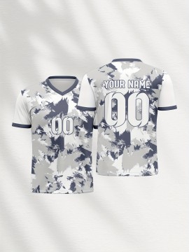 Customizable Kids Soccer Jersey with Name and Number, Polyester V-Neck Tee, Casual to Athletic Fit, for Boys, Girls, and Teens, with All-Season, for Sports, Hiking, Festivals, and Everyday Wear