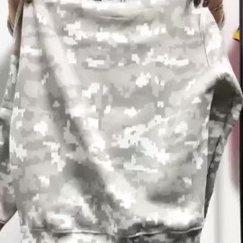 1pc Women'S Arctic Camo Hoodie - Cotton Knit Fabric, Long Sleeve, Hooded, Drawstring, All Over Print, Regular Length, Slight Stretch, Sports Style, Fall/Winter Collection, Casual Party Training Sweatshirt