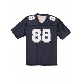 Plus Size Women's Dallas #88 Polyester Football Jersey, Women V-Neck Game Day Sports Shirt With Slight Stretch, Breathable Casual Knit Fabric For All Seasons, Loose Fit Adult & Teen, Fans Gift Women Youth, For Casual, Party, And Training Wear