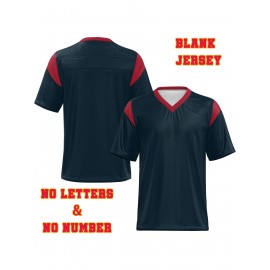 Customizable Football Jersey - Personalized Name & Number, V-Neck Sleeveless Design, Red with Black Trim & Number 00, Breathable Fabric for Outdoor Sports & Casual Wear, Summer Athletic Apparel, Custom Football Jersey, Durable Sportswear