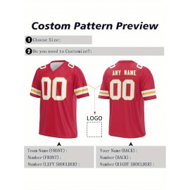 Customized football jerseys, personalized football shirts, printed and sewn names and numbers, personalized football and tennis jerseys, outdoor sports matches