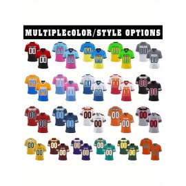 Customizable Football Jersey - Personalized Name & Number, Classic V-Neck Style with Blue & White Stripes, Perfect for Sports, Travel, or Photo Shoots, Sports Fan Apparel | Classic Vneck Style | Durable Fabric, Football Jersey