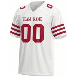 Custom Football Jersey - Personalized Name & Number, Breathable Fabric, V-Neck Design for Team Uniforms & Casual Sports Wear - Brown with White & Orange Accents, Summer Athletic Apparel, Custom Football Jersey, Comfortable Sports Apparel