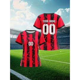 Women's Custom Soccer Jersey Personalized Name & Number - Two-Tone Red/Black Athletic Shirt, Quick-Dry Non-Stretch Fabric for Soccer Training, Games, Gym - Team Uniforms & Custom Orders Welcome, Sports Leisure Wear, Breathable Sportswear