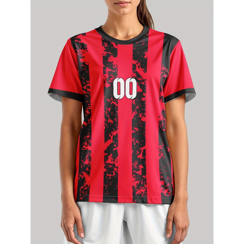Women's Custom Soccer Jersey Personalized Name & Number - Two-Tone Red/Black Athletic Shirt, Quick-Dry Non-Stretch Fabric for Soccer Training, Games, Gym - Team Uniforms & Custom Orders Welcome, Sports Leisure Wear, Breathable Sportswear