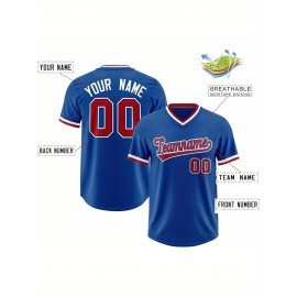 Customizable Plus Size V-Neck Baseball Jacket - Personalized Name & Number Stitched Design, Red/Black Contrast, Comfortable Non-Stretch Fabric, Breathable Summer Sports Shirt for Women, Casual Sportswear | Sporty Vneck Jacket | Durable Sportswear