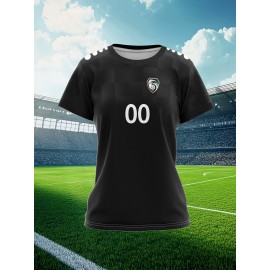 Customizable Women'S Soccer Jersey - Personalized Name & Number, Soft Fabric, Black with White Accents, Perfect for Sports & Team Events, Soccer Accessories