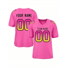 Custom Soccer Jersey - Personalized Team Name & Number, Breathable Mesh Back, V-Neck Design, Short Sleeve Summer Top for Sports & Casual Wear - Perfect Gift for Fans, Soccer Jersey, Fan Merchandise, Sporty Aesthetic, Comfortable Fit