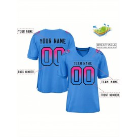 Custom Soccer Jersey - Personalized Team Name & Number, Breathable Mesh Back, V-Neck Design, Short Sleeve Summer Top for Sports & Casual Wear - Perfect Gift for Fans, Soccer Jersey, Fan Merchandise, Sporty Aesthetic, Comfortable Fit