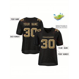Custom Soccer Jersey - Personalized Team Name & Number, Breathable Mesh Back, V-Neck Design, Short Sleeve Summer Top for Sports & Casual Wear - Perfect Gift for Fans, Soccer Jersey, Fan Merchandise, Sporty Aesthetic, Comfortable Fit