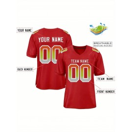 Custom Soccer Jersey - Personalized Team Name & Number, Breathable Mesh Back, V-Neck Design, Short Sleeve Summer Top for Sports & Casual Wear - Perfect Gift for Fans, Soccer Jersey, Fan Merchandise, Sporty Aesthetic, Comfortable Fit