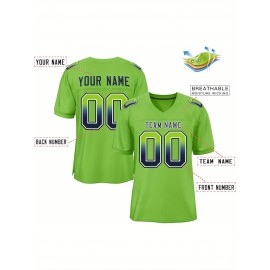 Custom Soccer Jersey - Personalized Team Name & Number, Breathable Mesh Back, V-Neck Design, Short Sleeve Summer Top for Sports & Casual Wear - Perfect Gift for Fans, Soccer Jersey, Fan Merchandise, Sporty Aesthetic, Comfortable Fit
