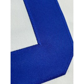 Men's White #11 Embroidered Rugby Jersey - Loose Fit Breathable V-Neck Top with Blue Numerals & Lettering, All-Season Casual & Sports Wear for Outdoor Activities, Running, Gym - Machine Washable, Sporty Streetwear, Comfortable Fit