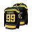 Men's Black #99 Duck Style Ice Hockey Jersey - Embroidered, Breathable Polyester, V-Neck Captain's Sweatshirt with Striped Accents, Casual & Sporty for All Seasons
