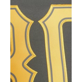 Men's Black #30 Baseball Jersey - Embroidered Pittsburgh Lettering & Number 30, Breathable Button-Up V-Neck, Loose Fit for Training, Games & Casual Wear, All-Season Sportswear for Men & Teens