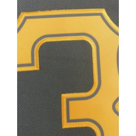 Men's Black #30 Baseball Jersey - Embroidered Pittsburgh Lettering & Number 30, Breathable Button-Up V-Neck, Loose Fit for Training, Games & Casual Wear, All-Season Sportswear for Men & Teens