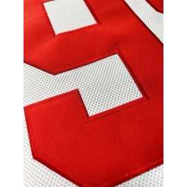 1pc Men'S Ice Hockey Jersey Sweatshirt - Embroidered V-Neck Long Sleeve Top, Loose Fit, Breathable Polyester, Sports & Casual Style for All Seasons, Unisex