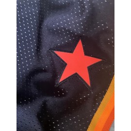 Men's Blue Basketball Shorts, Classic Letter Embroidery Design, Breathable Button Style Short Sleeved Shirt, Suitable For Training And Competition