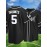 Men'S Black # 5 Baseball Shirt, Classic Letter Embroidery Design, Button style Short Sleeve Breathable Shirt, Training and Competition Category: Men'S Baseball Shirt