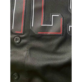Men's Black #44 Baseball Jersey - Loose Fit V-Neck Short Sleeve with Embroidered Lettering, Breathable Sportswear for Casual Streetwear, Training, Running & Outdoor Activities - Machine Washable All-Season Comfort, Embroidered Detailing