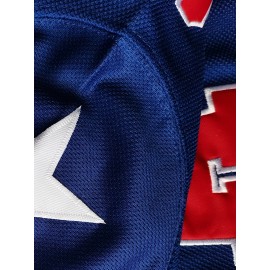 Men'S #21 USA Hockey Jersey, SheLucki, Polyester V-Neck Sports Sweatshirt, Embroidered Long Sleeve, Casual & Outdoor Top, Slight Stretch Knit Fabric, for Adults & Teens, Four Seasons Wear