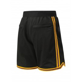 Men's Black # 8-24 Basketball Shorts, Classic Letter Embroidery Design, Breathable Button Style Short Sleeved Shirt, Suitable For Training And Competition