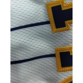 Men's White & Yellow Stripe #22 Baseball Jersey - Breathable Button-Up V-Neck, Loose Fit Retro Embroidered YELICH Design, All-Season Training & Game Shirt for Men & Teens, Machine Washable, Casual Wear | Vintage Sporty Look | Embroidered Detailing