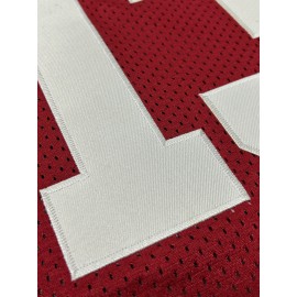 Men's Red #13 Embroidered Rugby Jersey - Loose Fit Breathable V-Neck Top for Sports, Casual & Streetwear | All-Season Machine Washable Athletic Shirt for Men & Teens, Outdoor Activity Apparel, Sporty Look, Comfortable Fit