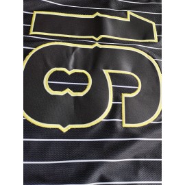 Men'S Black Striped # 16 Baseball Shirt, Classic Letter Embroidery Design, Button style Short Sleeve Breathable Shirt, Training and Competition Category: Men'S Baseball Shirt