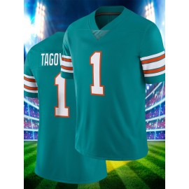 Men'S green # 1 Rugby Jacket Loose Embroidered Sports, Fashionable, Casual, Street Breathable Rugby Top