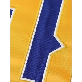 Men's #18 Blue Ice Hockey Jersey - V-Neck, Long Sleeve, Embroidered, Breathable & Stylish for Sports and Casual Wear