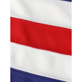 Men's Blue Ice Hockey Sports Shirt, Loose Embroidered Long Sleeves, Sporty, Fashionable And Casual, Breathable On The Street