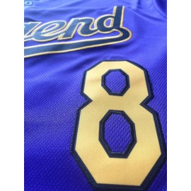 Men's #8-24 Baseball Jersey - Classic Design, Breathable V-Neck Short Sleeve Shirt for Training & Competition, Black & Purple Two-Tone Style, Competition Apparel | Vneck Sports Shirt | Quality Sports Garment